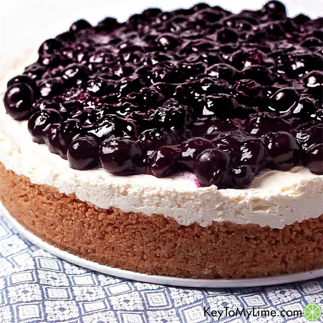 BEST No Bake Blueberry Cheesecake {VIDEO}