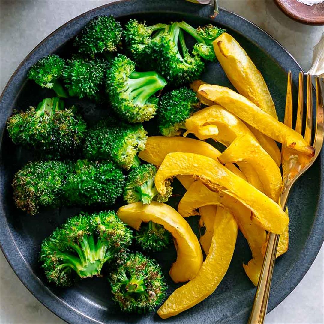Roasted Broccoli and Acorn Squash