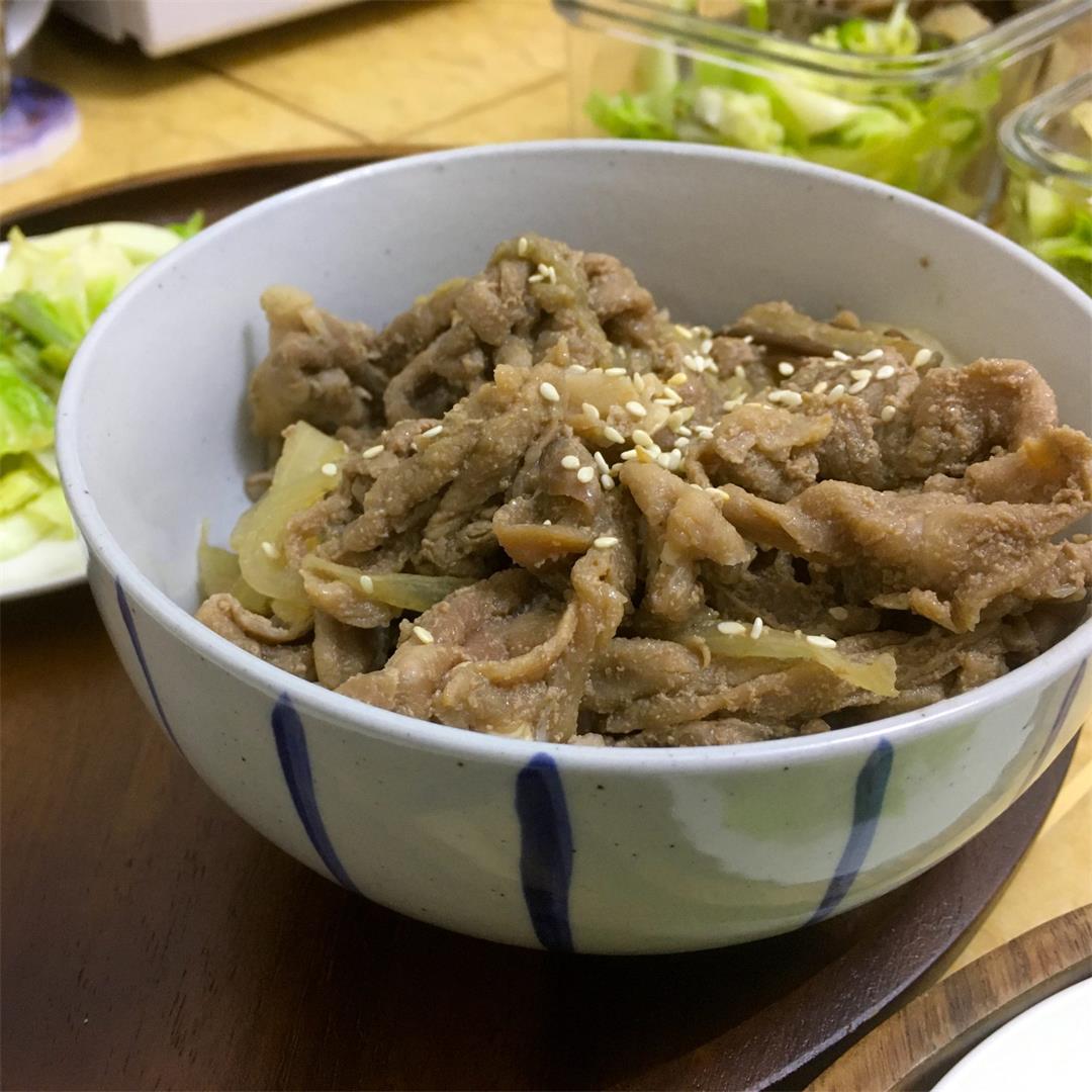 Miso Eggplant Butadon – Weeknight Pork Rice Bowl