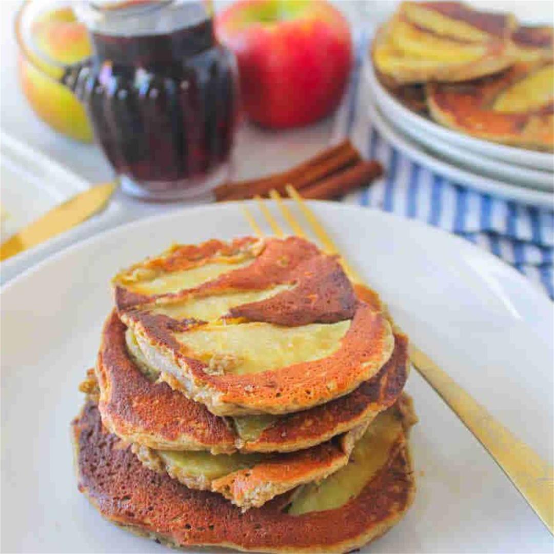 High Protein Apple Cinnamon Pancakes