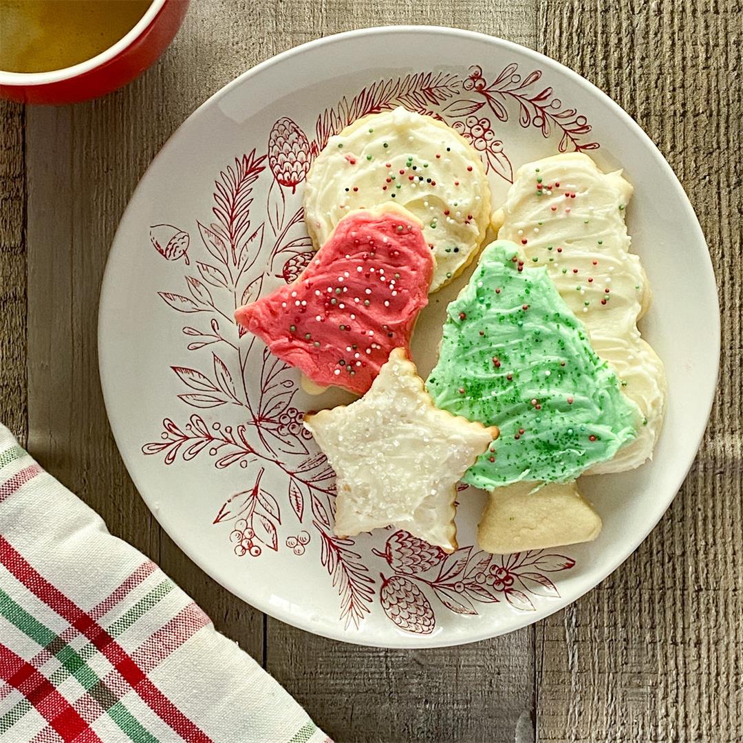 Soft Cut Out Sugar Cookies with Cream Cheese Frosting