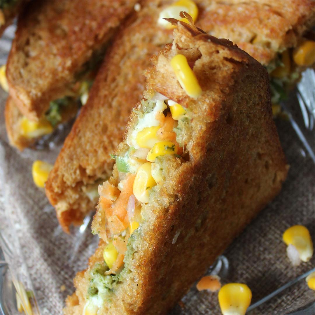 Corn sandwich | Cheese corn sandwich | Easy corn sandwich recip