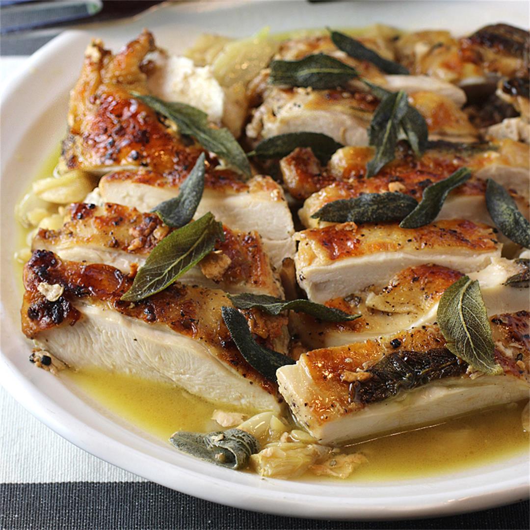 Chicken with Gin-and-Sage Jus