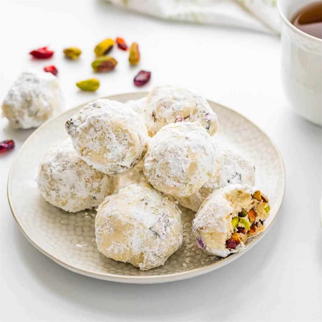 Tea Cookies with Cranberries and Pistachios
