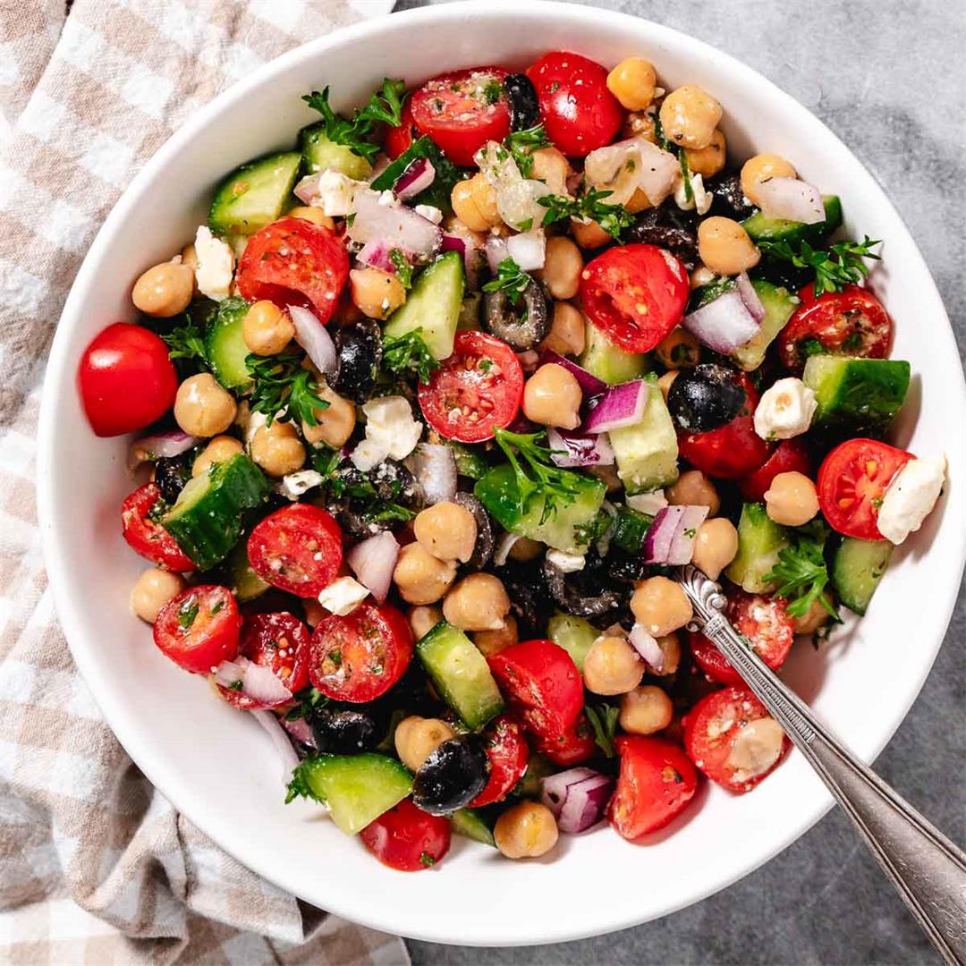 Chickpea Cucumber Tomato Feta Salad — Cooking in The Keys