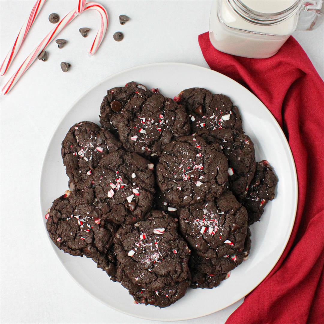 Vegan Double Chocolate Peppermint Cookies