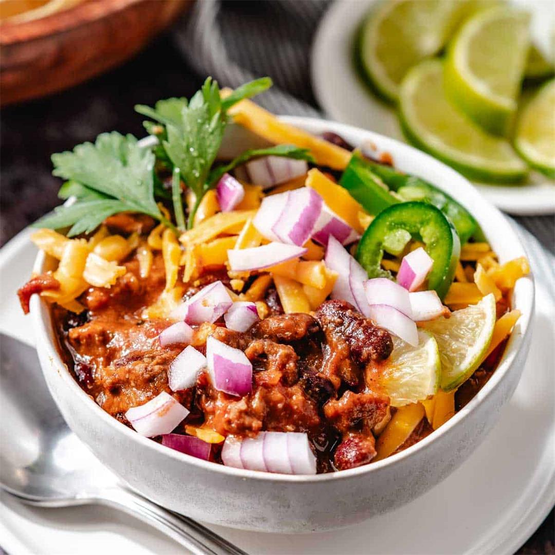 Easy Instant Pot Beef and Bean Chili — One Pot Meal