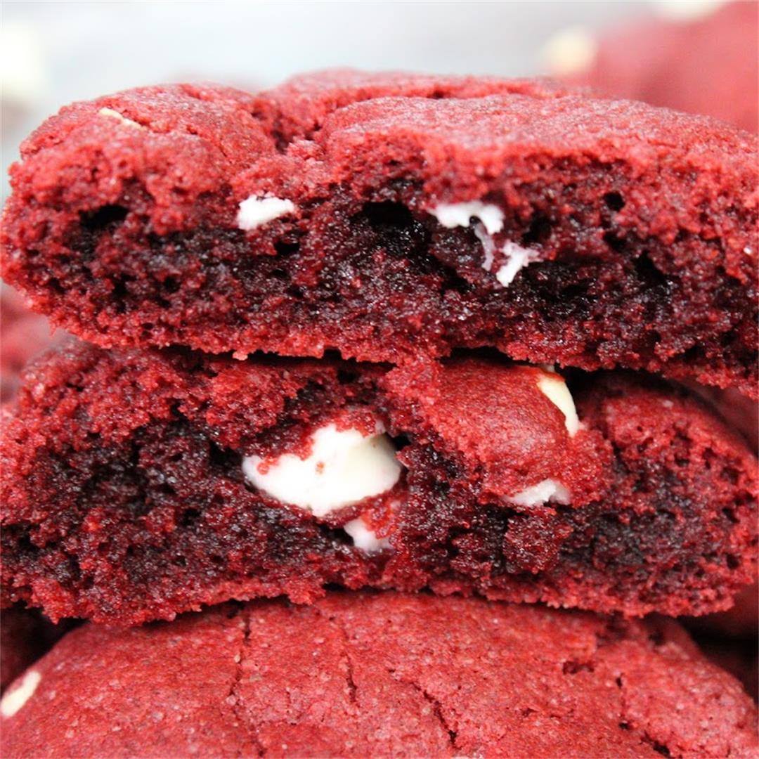 4 Ingredient Red Velvet Air Fryer Cake Mix Cookies