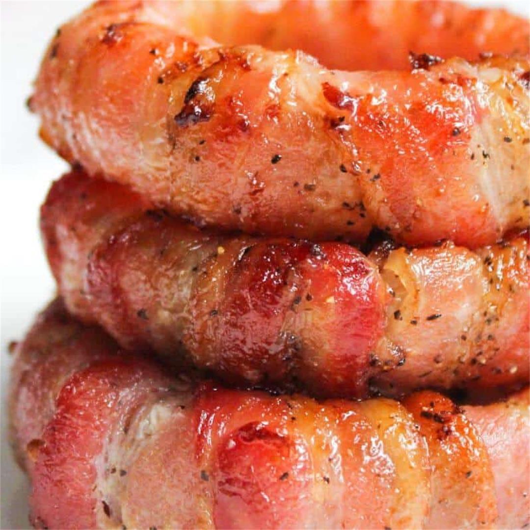 Bacon Wrapped Onion Rings (Air Fryer or Oven)
