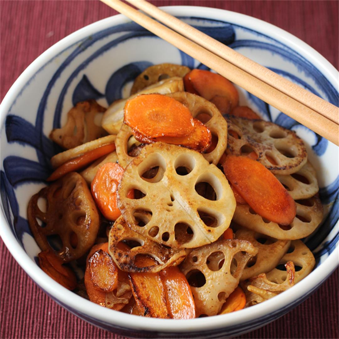 Japanese-style lotus root with carrot