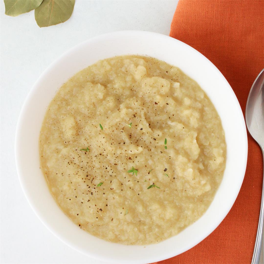 Vegan Cauliflower Potato Soup Without Cream (Gluten-Free)