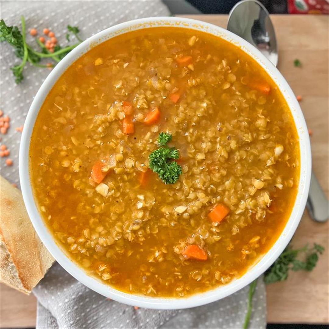 COZY Red Lentil Soup | Packed with Flavors & Done in 30 Minutes
