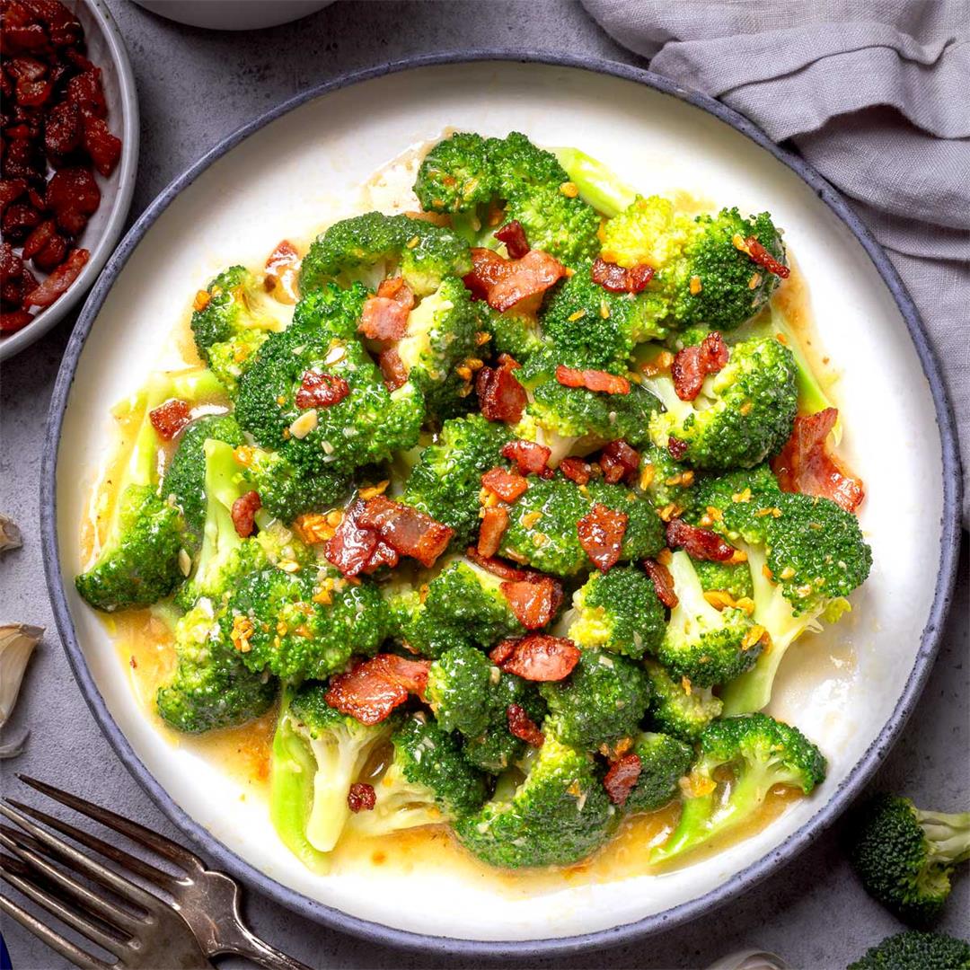 Asian Broccoli With Garlic Sauce & Bacon