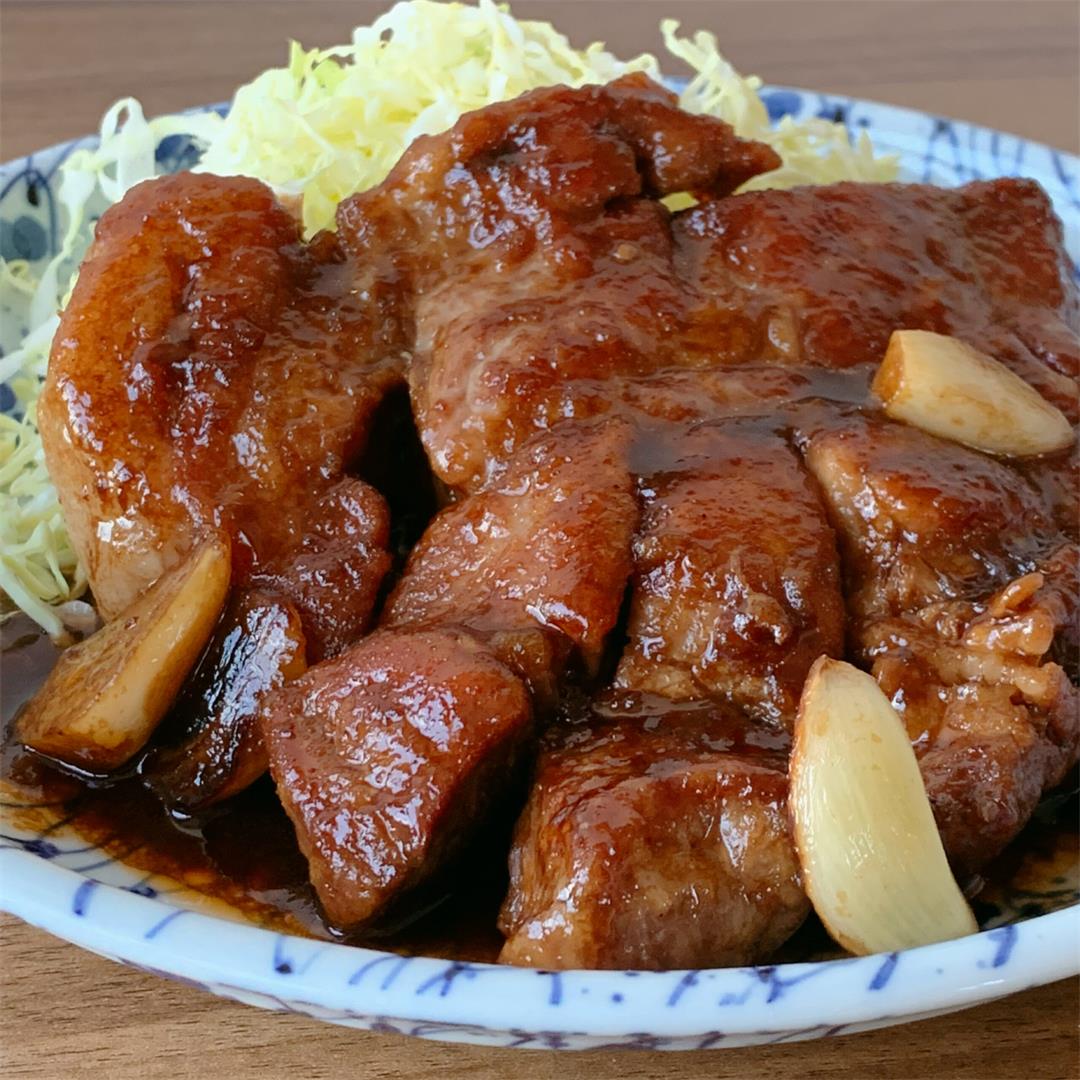 Tonteki (Pork with a unique sauce)