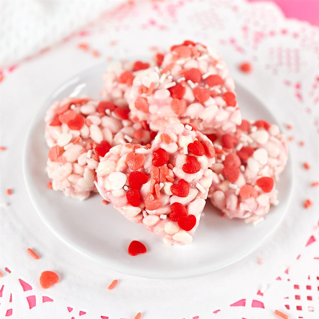 Chewy & Soft Valentines Rice Krispie Treats W/ Strawberry Jello