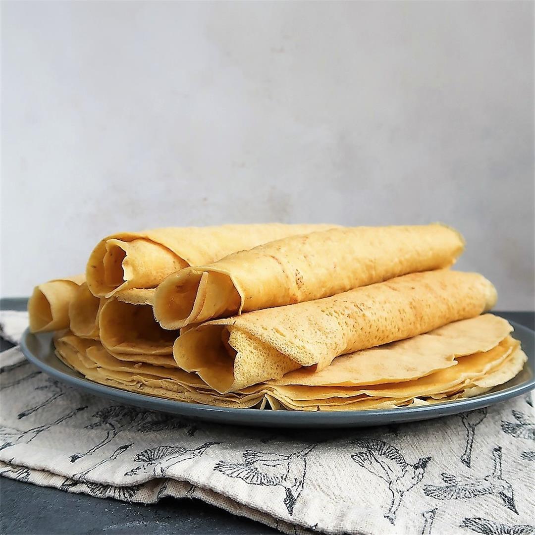 Chickpea Crepes (Grain Free and Dairy Free)