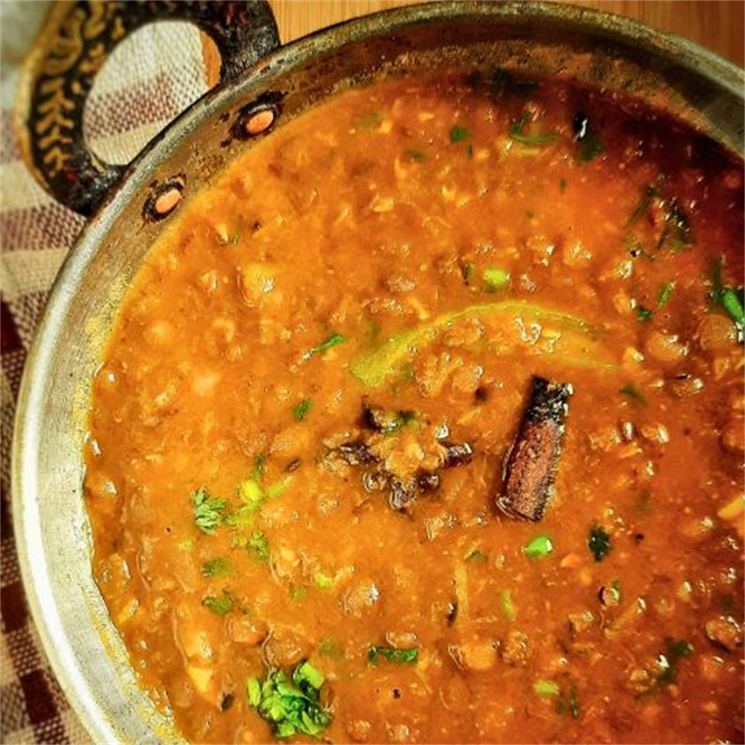 Akkha Masoor Dal Recipe (Brown Lentil Dahl)