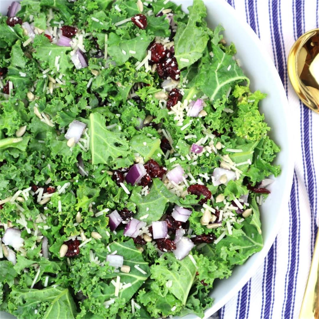 Best Kale Salad Recipe with Simple Olive Oil Dressing