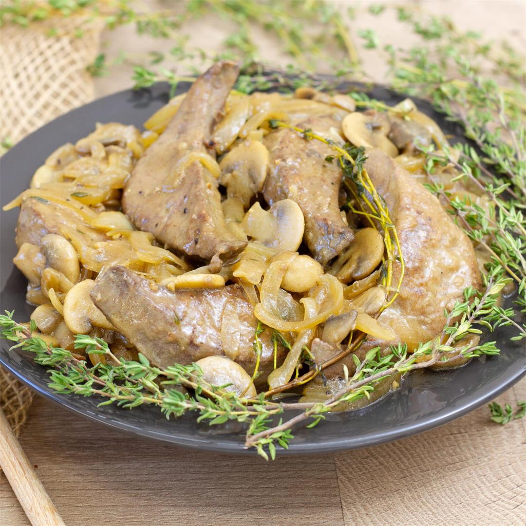 Pork liver with mushrooms ⋆ MeCooks Blog