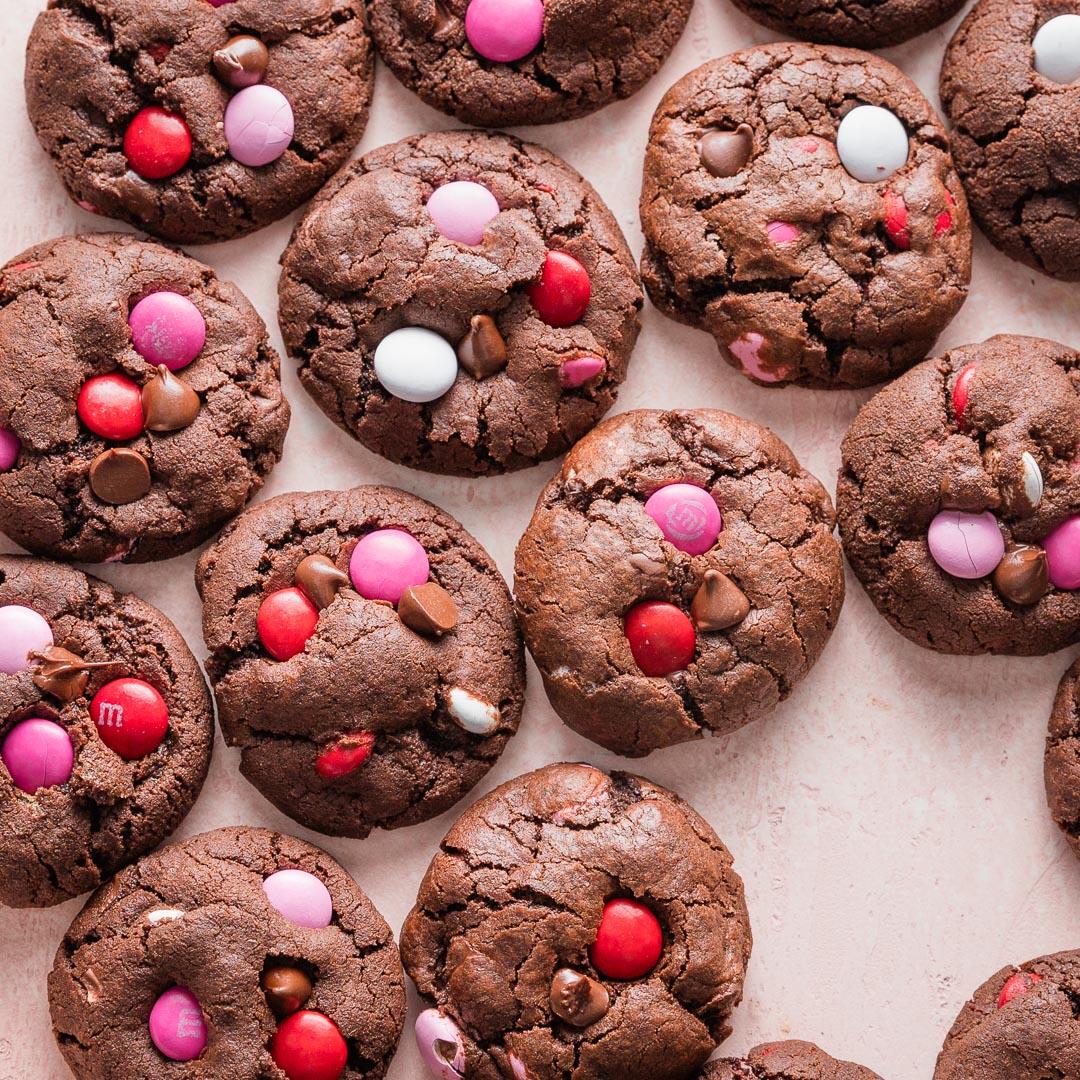 Double Chocolate Valentine Cookies