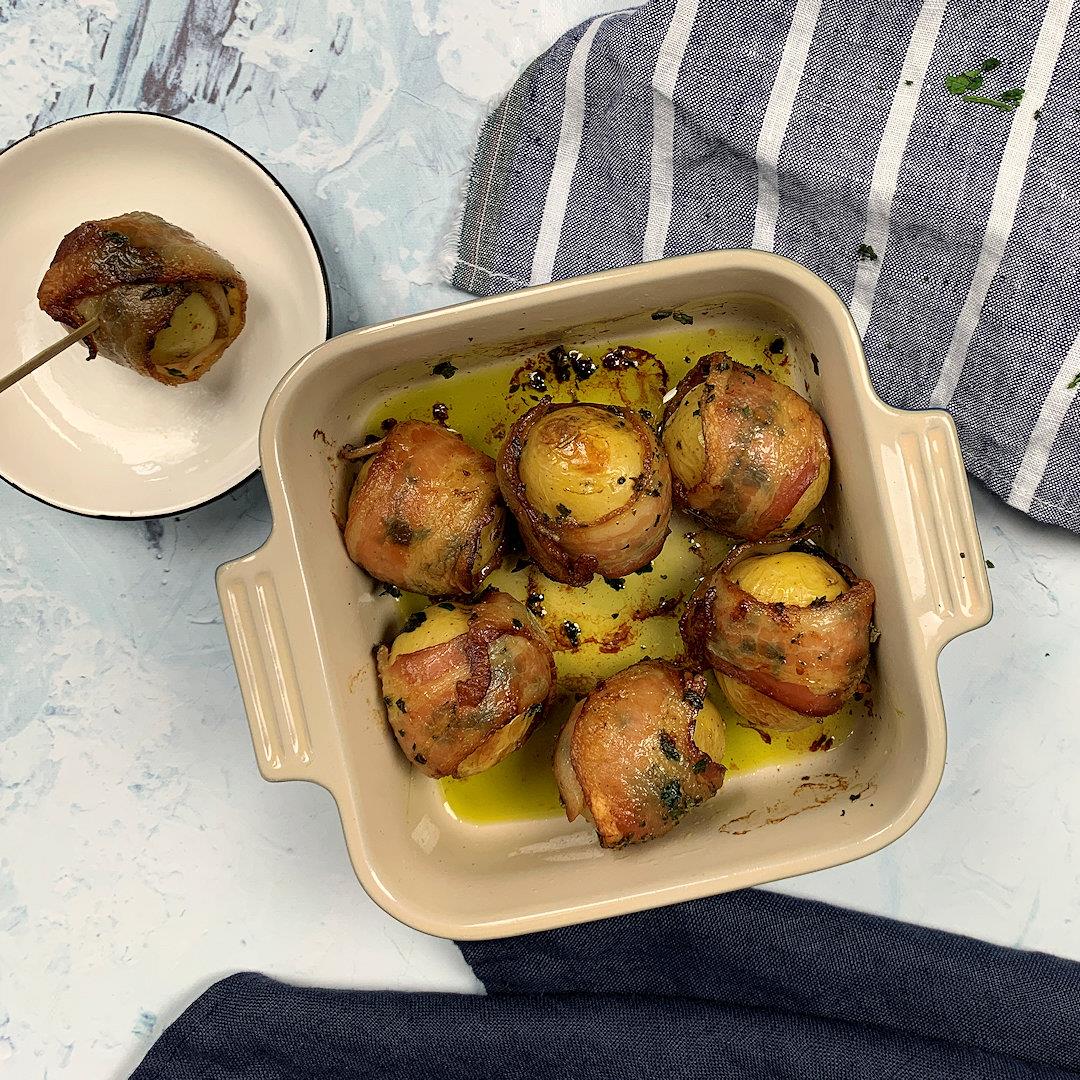 Bacon Wrapped Potatoes with Italian Herbs – A Gourmet Food Blog