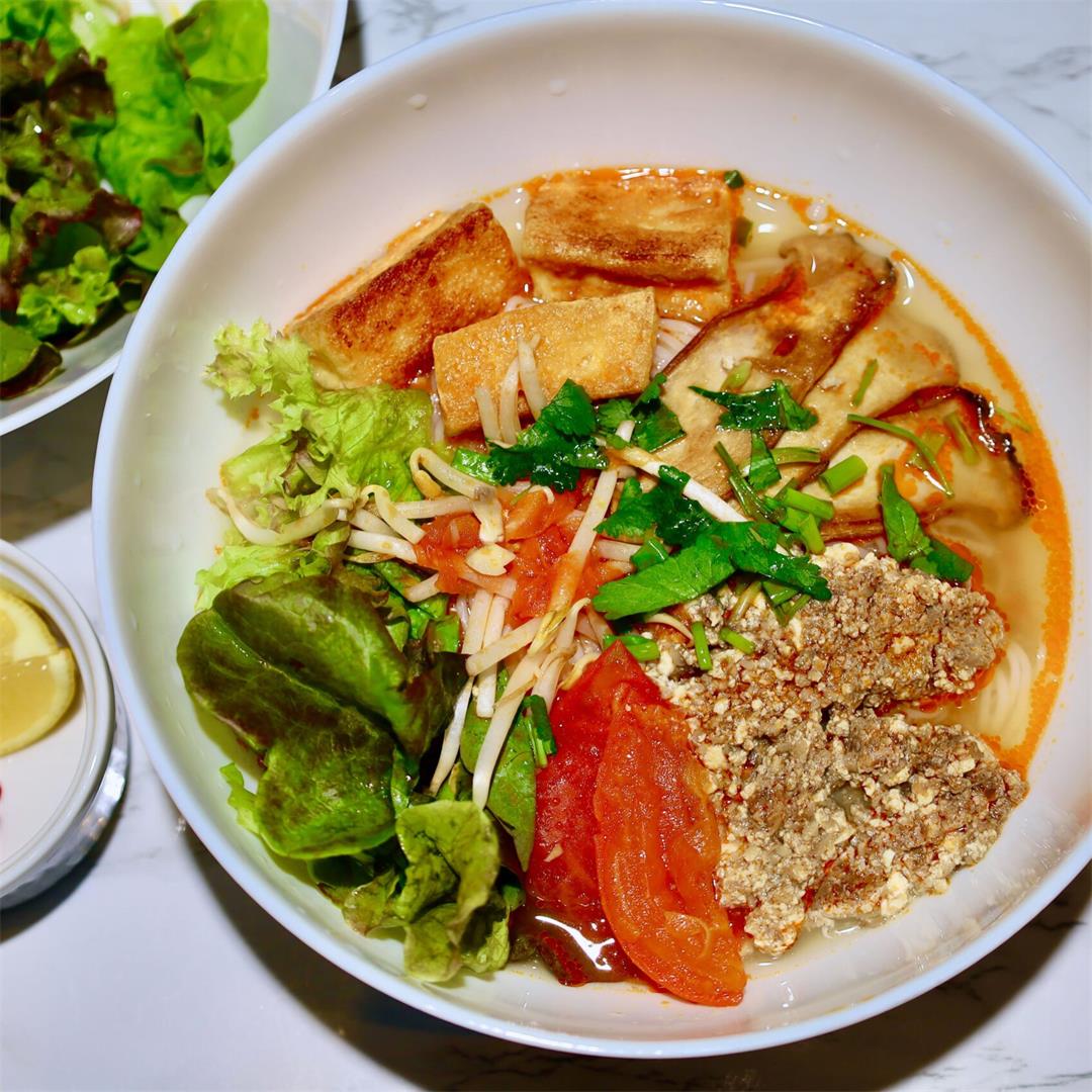 Bun Rieu Chay (Vietnamese Vegan Crab Noodle Soup)