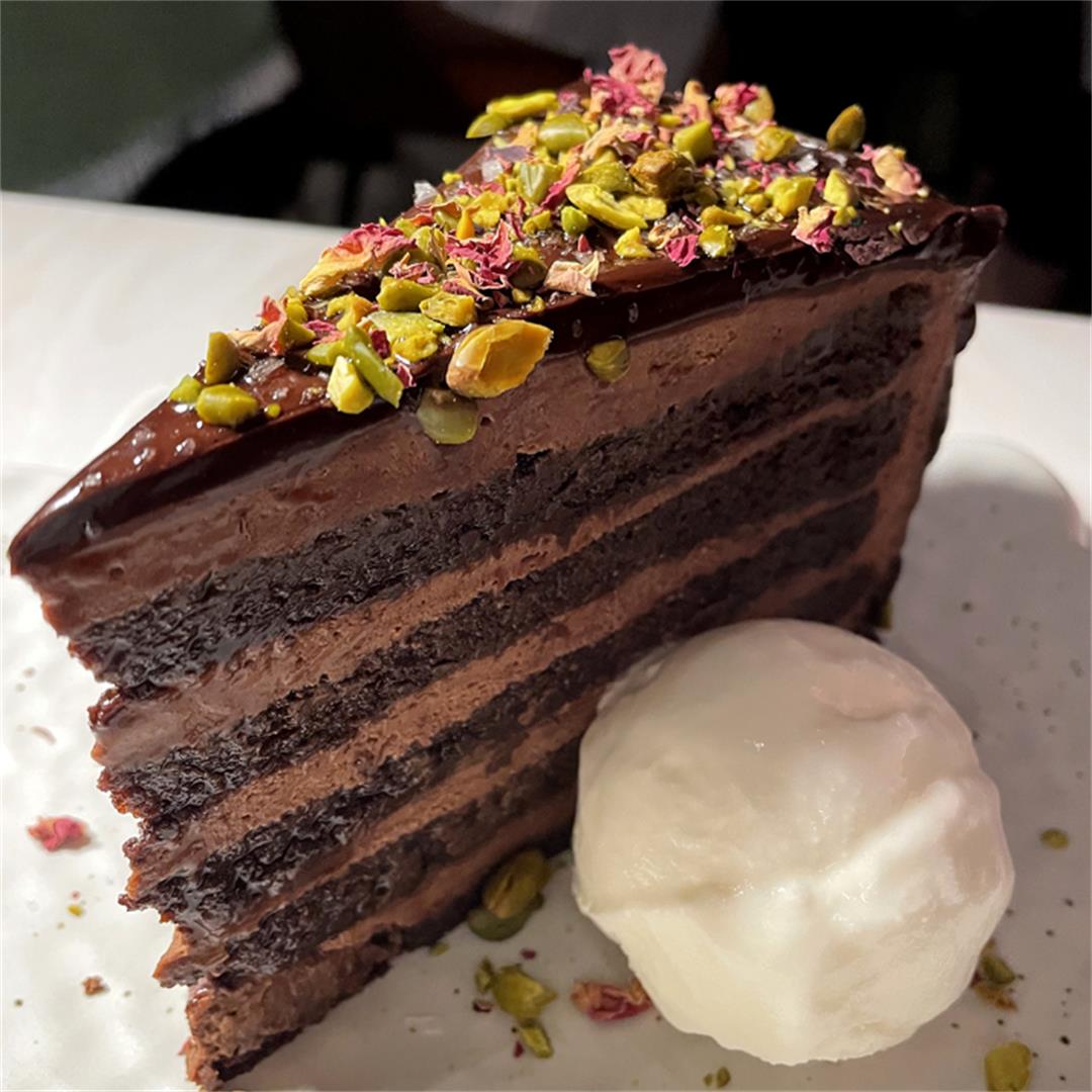 10-layer chocolate cake for two