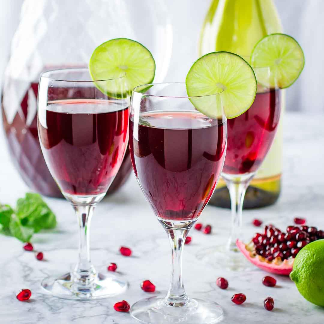 Refreshing Pomegranate Spritzer Cocktail with Lime