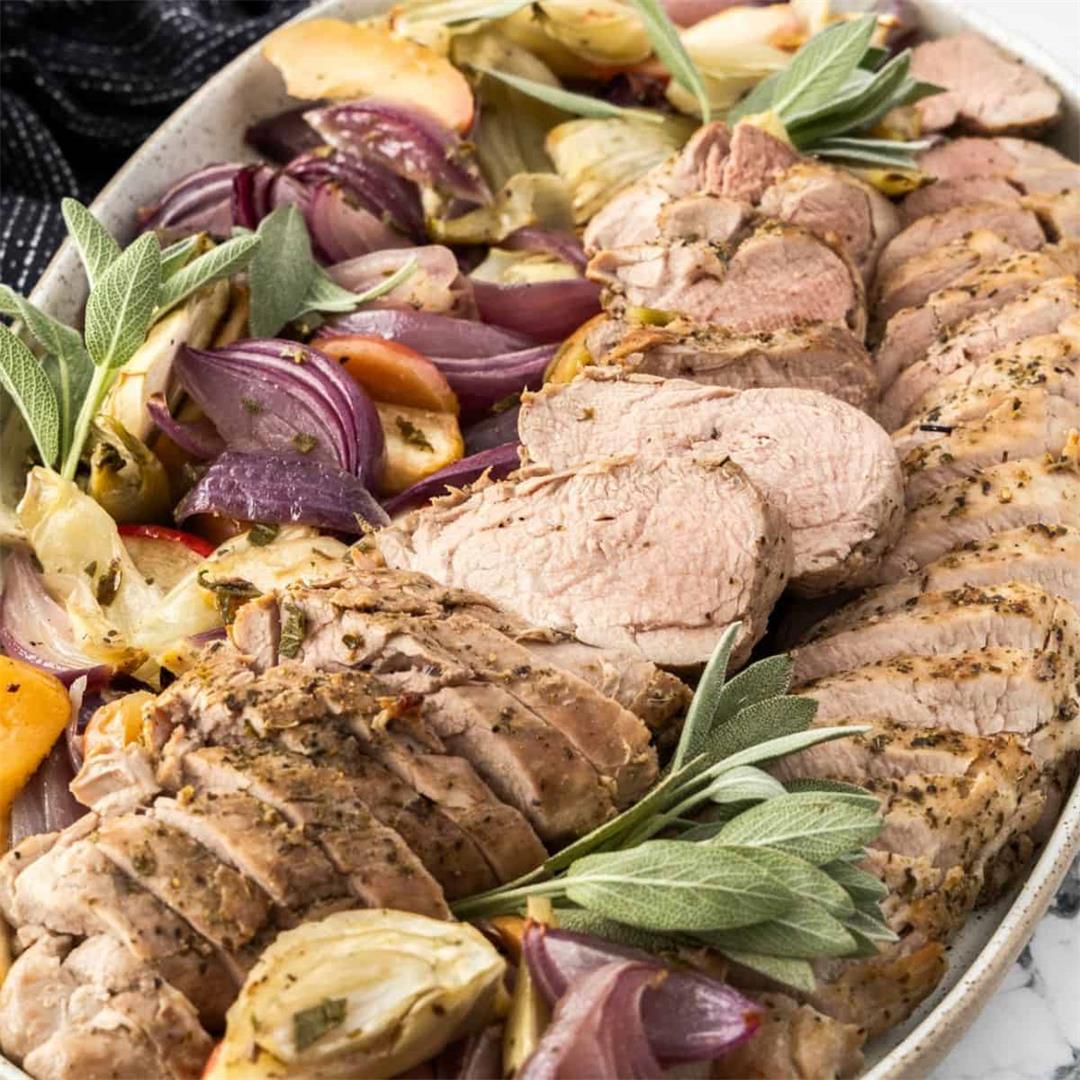 Oven Roasted Pork Tenderloin with Apple and  Fennel