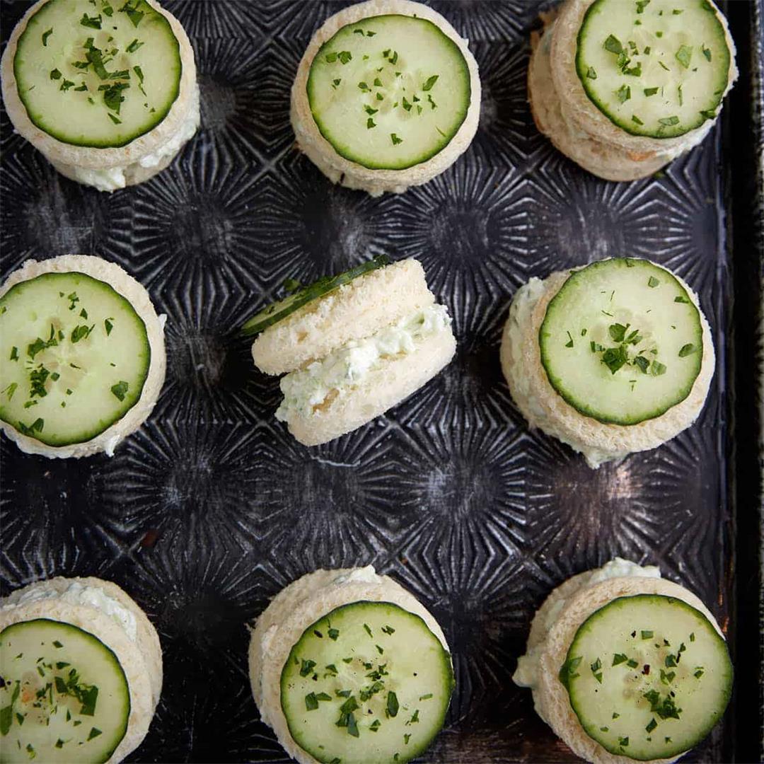 Kentucky Benedictine Sandwiches With Cream Cheese and Cucumbers