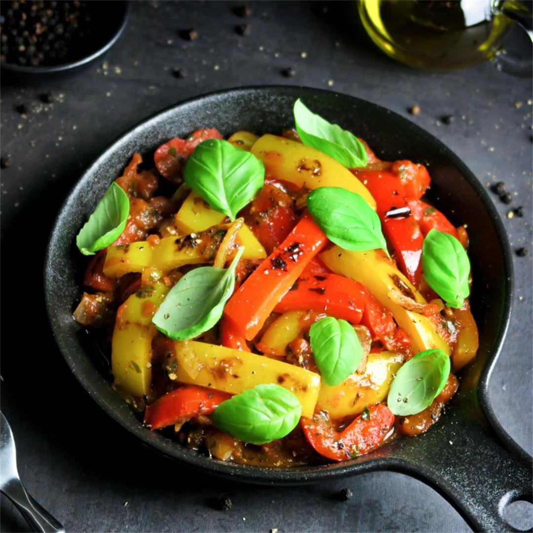 Delicious Italian vegetable stir fry! With lots of fresh herbs!