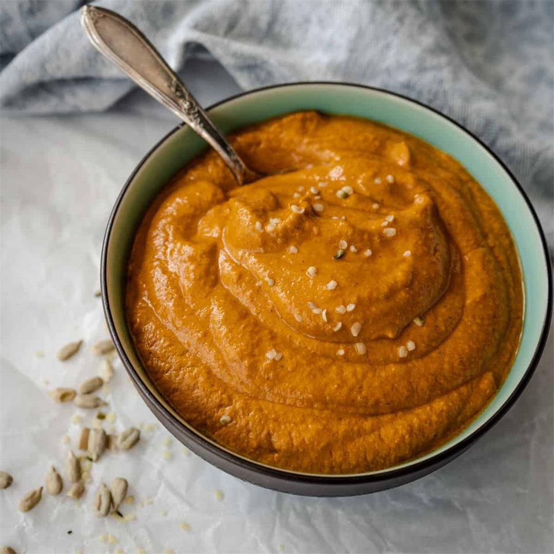 Romesco Sauce with Roasted Red Pepper (Nut-free, GF)