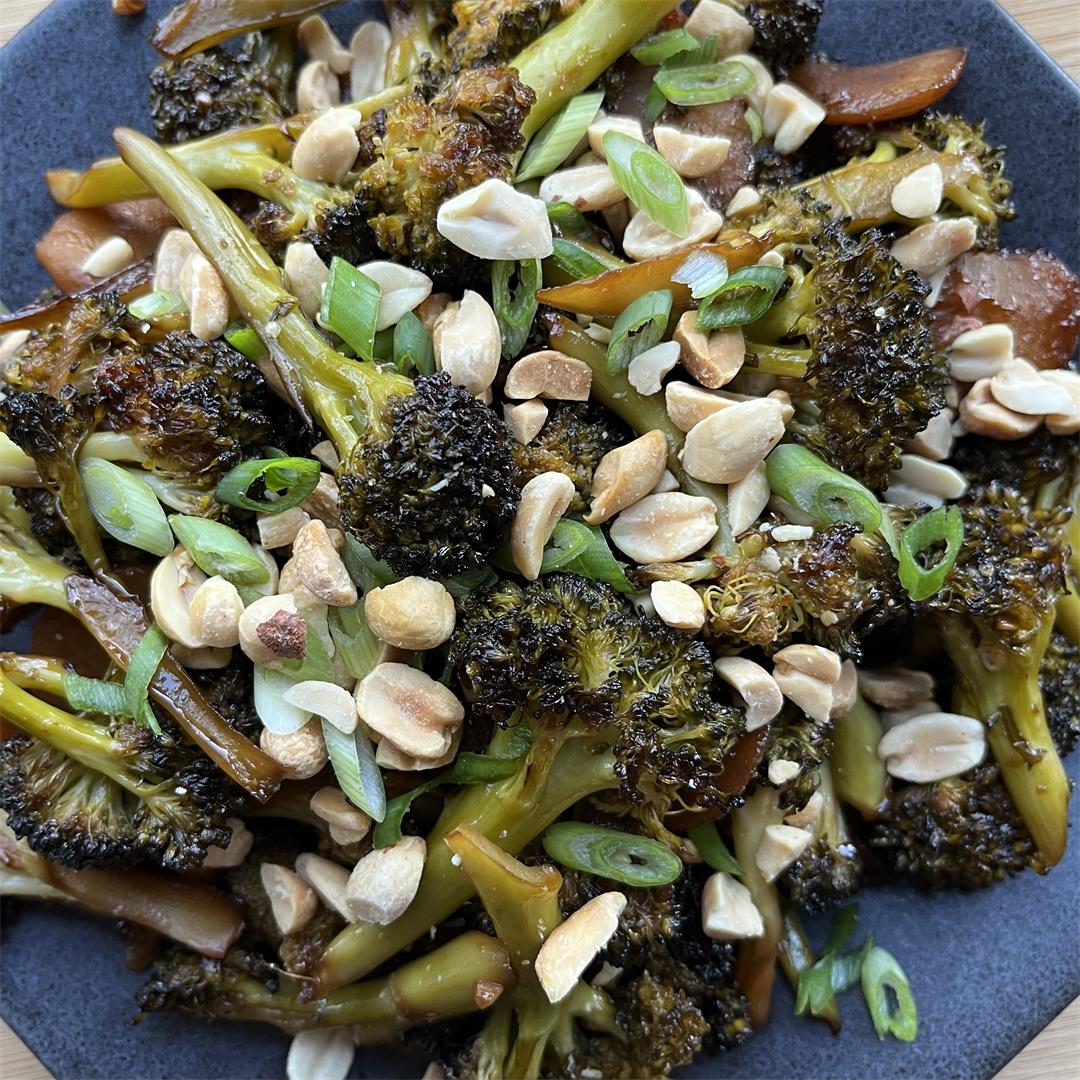 Roasted Kung Pao Broccoli