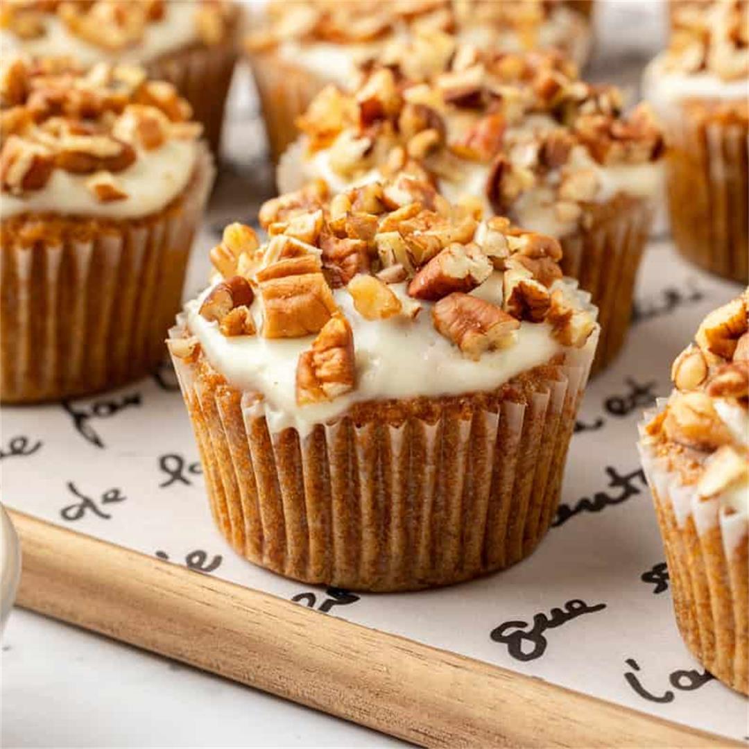 Carrot Cake Muffins with Cream Cheese Glaze