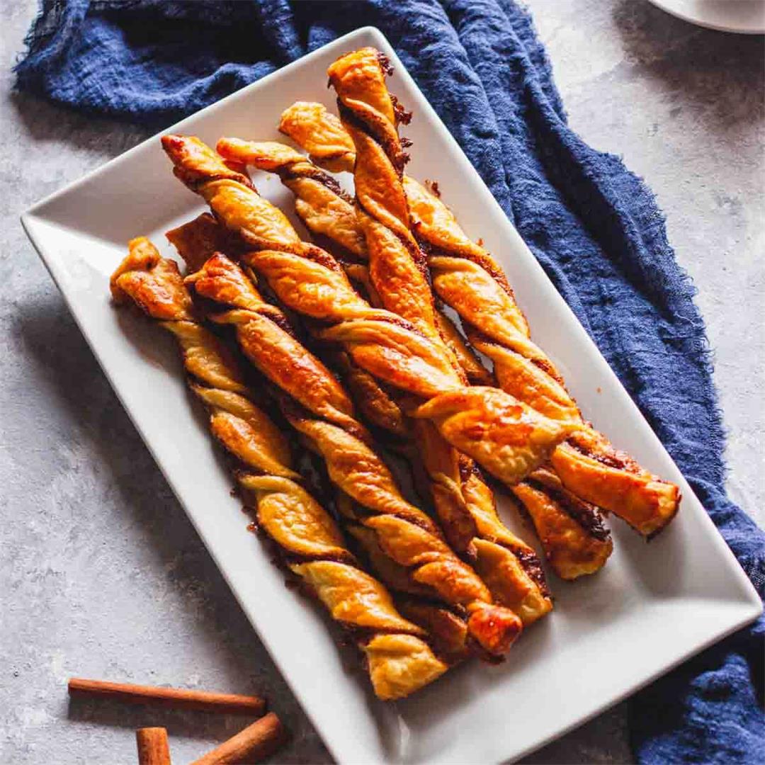 Puff Pastry Cinnamon Twists with Maple Syrup