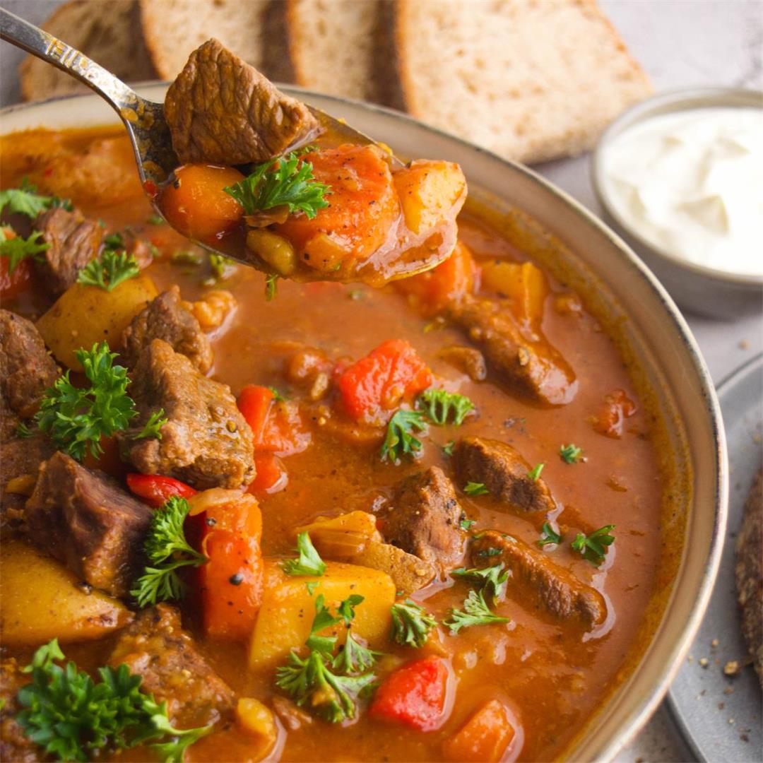 Traditional Hungarian Goulash (Beef Stew)