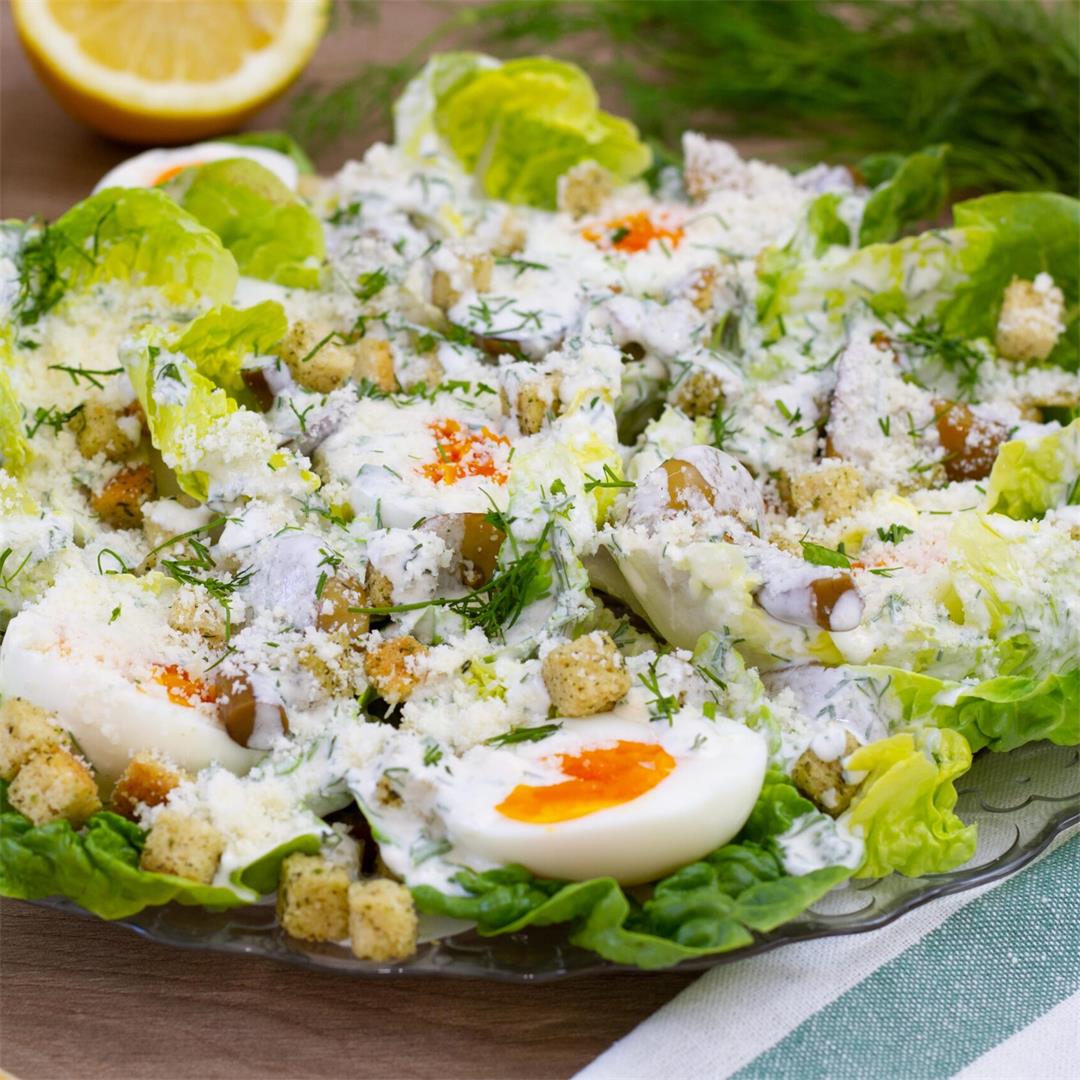 Egg and mushroom salad ⋆ MeCooks Blog