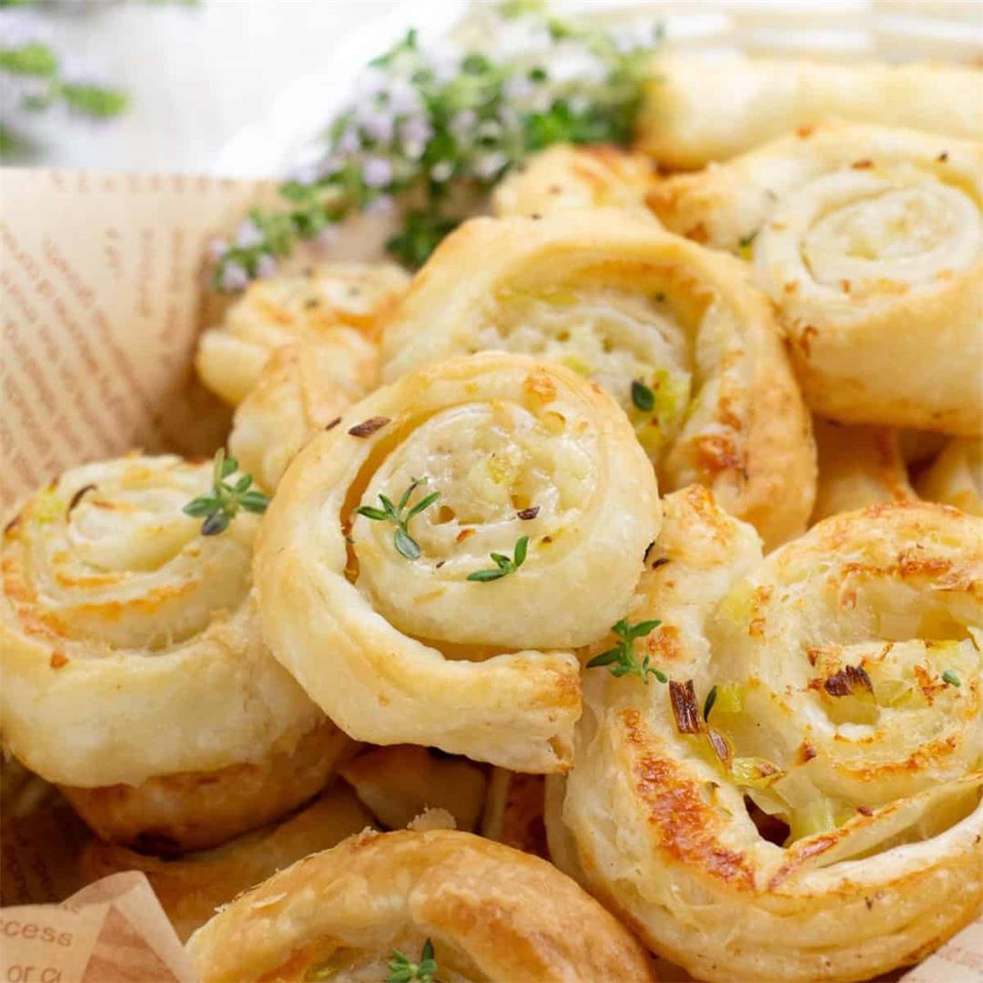 Tender Garlic Puff Pastry Pinwheels • Little Nomads Recipes