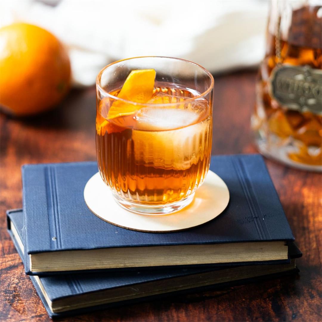 Classic Old Fashioned Cocktail with Demerara Syrup