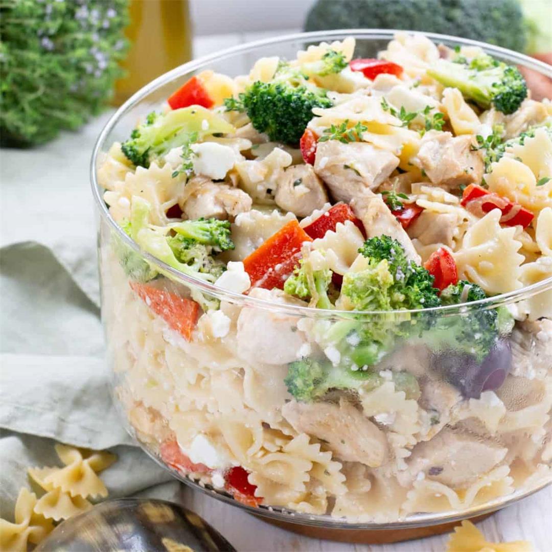 Broccoli and Chicken Pasta Salad • Little Nomads Recipes
