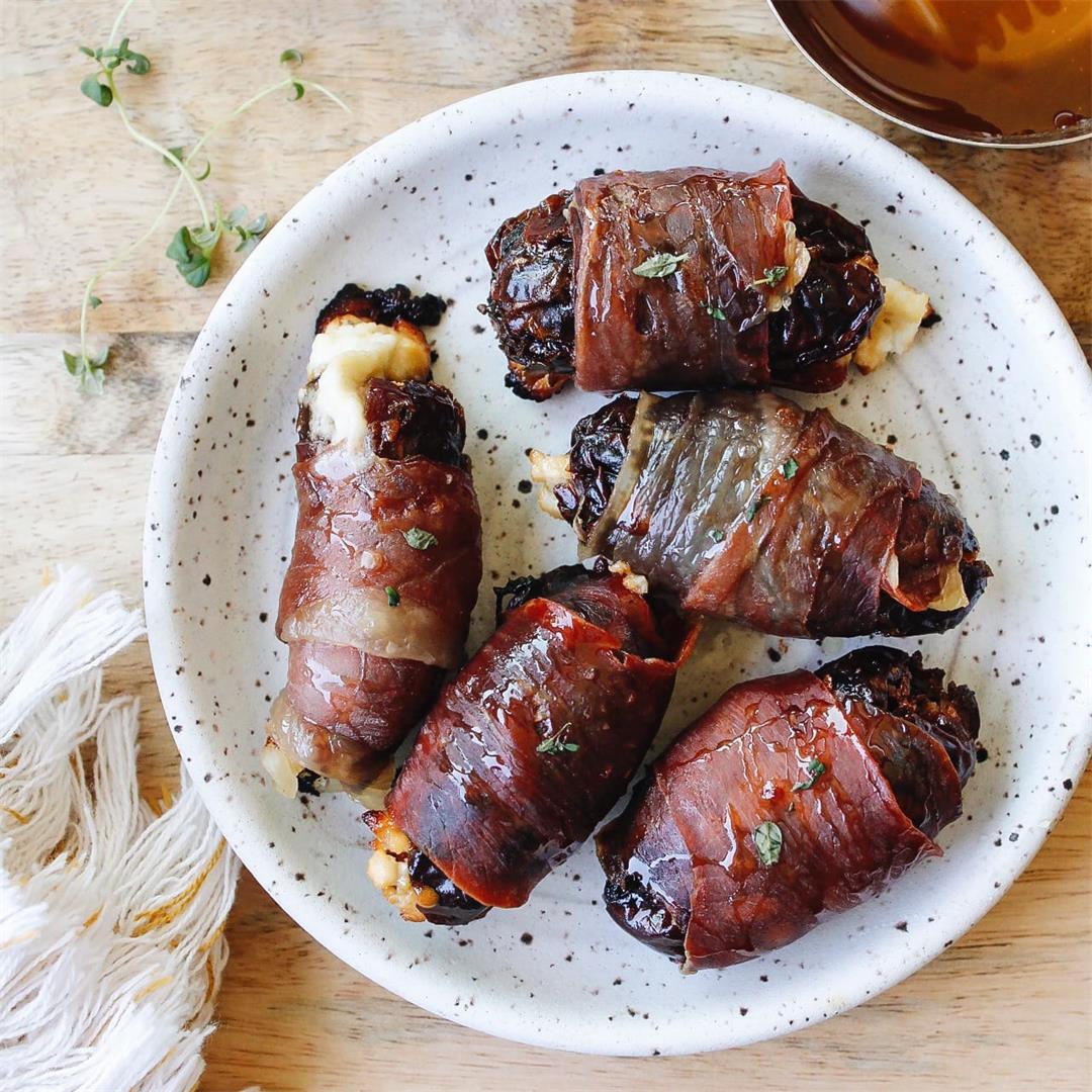 Prosciutto Wrapped Dates (Goat Cheese Stuffed Dates)