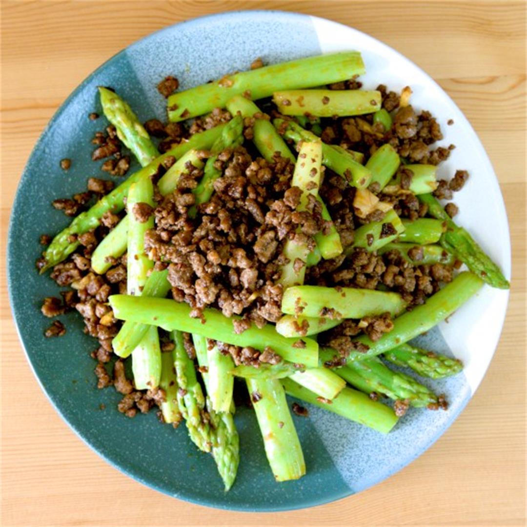Beef asparagus stir-fry recipe- spicy Sichuan style