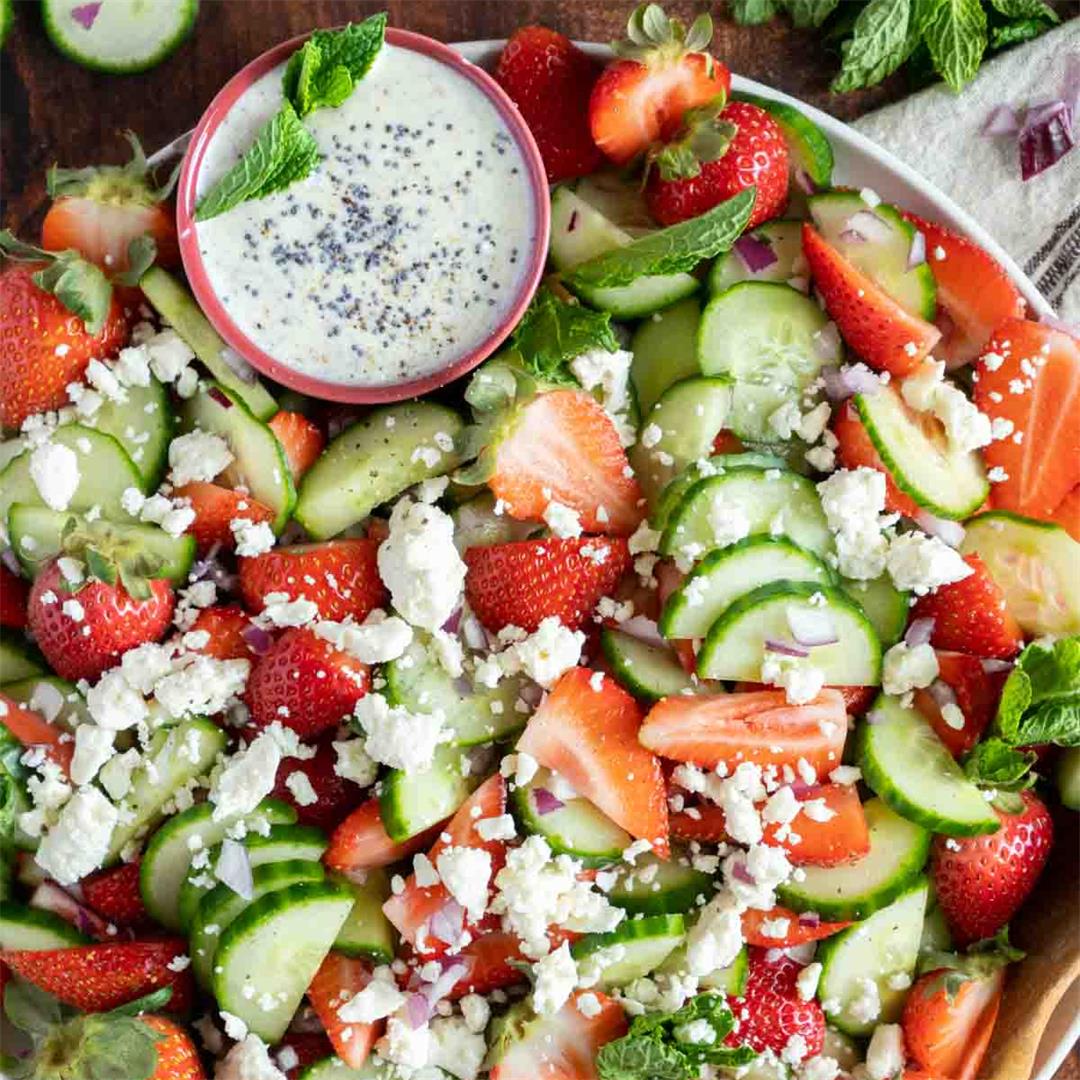 Strawberry Salad with Cucumber