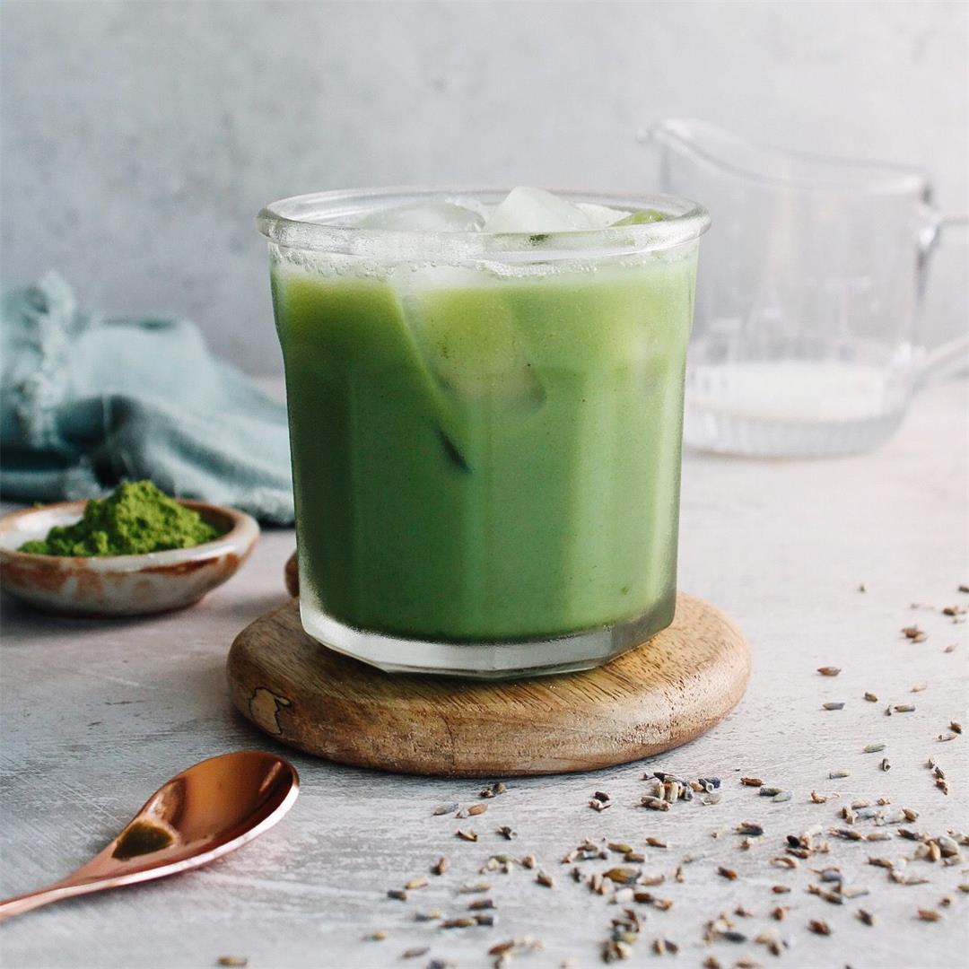 Easy Lavender Matcha Latte Recipe (Hot or Iced)