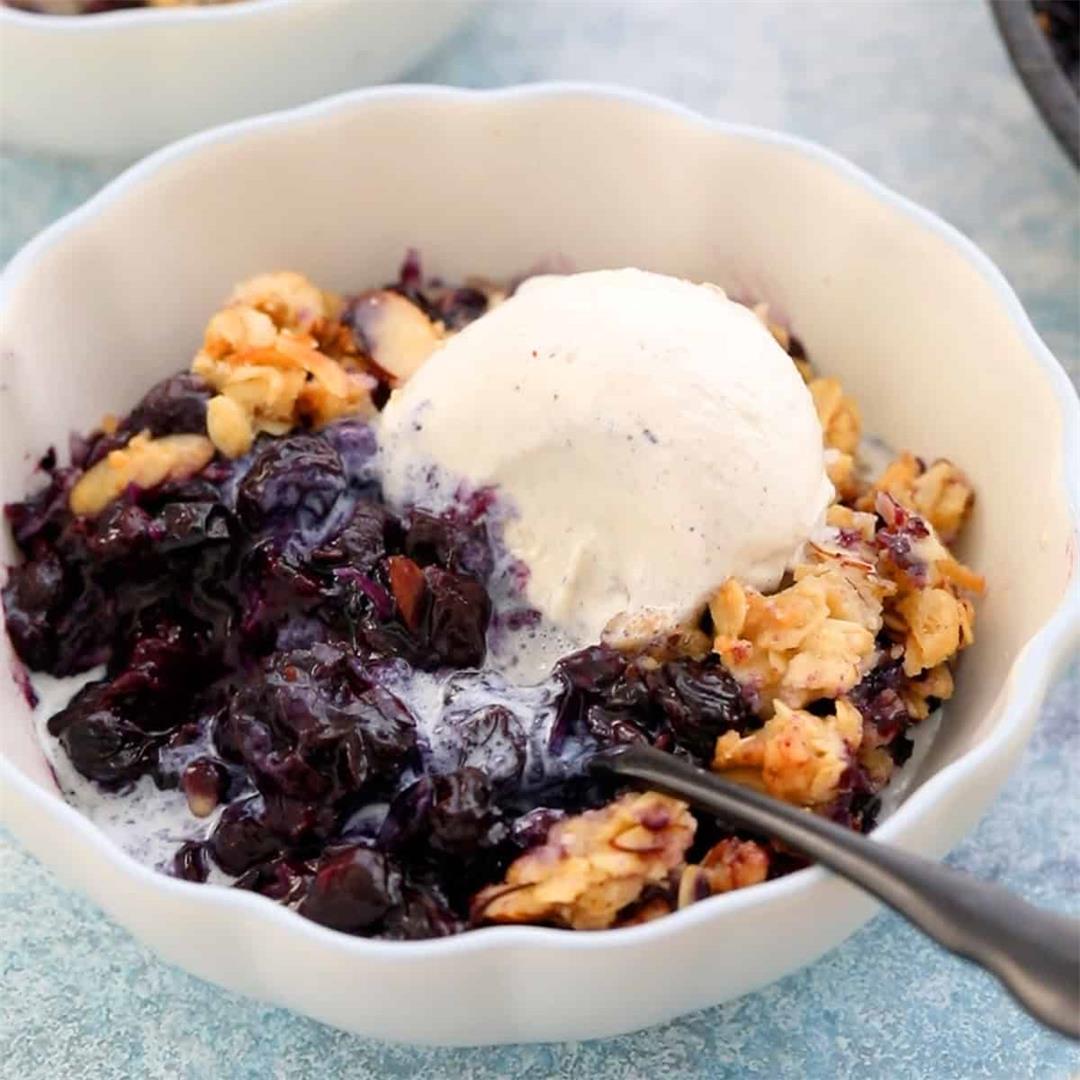 Blueberry Crisp {with Almond-Coconut Topping}