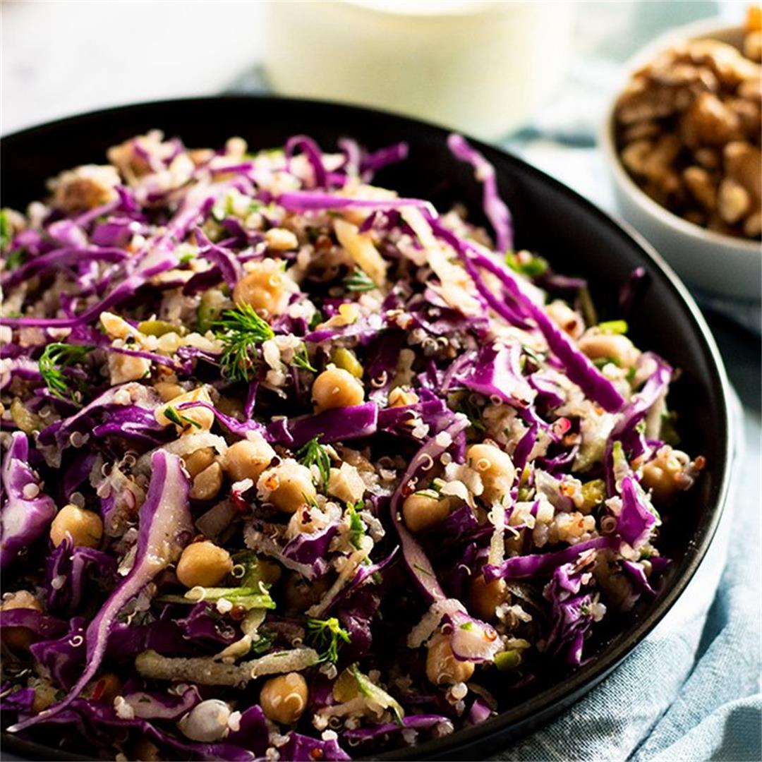 Dill, Apple & Red Cabbage Slaw with Greek Yoghurt Dressing