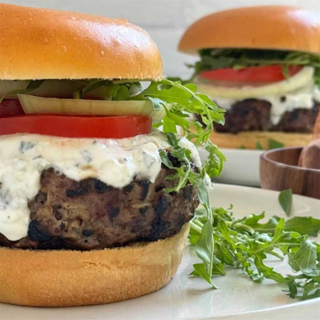 Greek-Style Lamb Burger Recipe With Tzatziki sauce