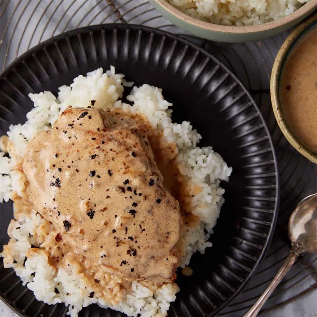 Smothered Pork Chops With Boursin Gravy