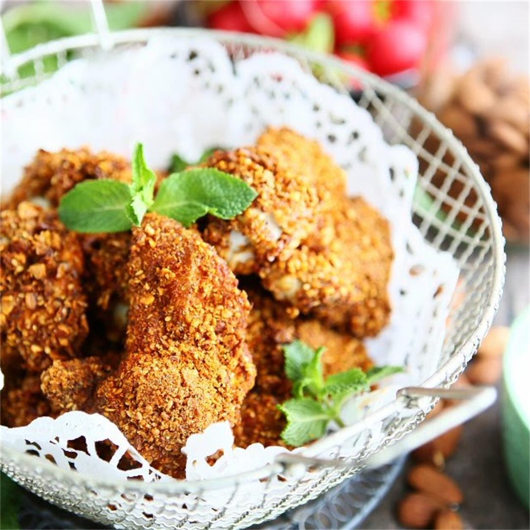 Spicy Buttermilk and Almond Crumbed Baked Chicken