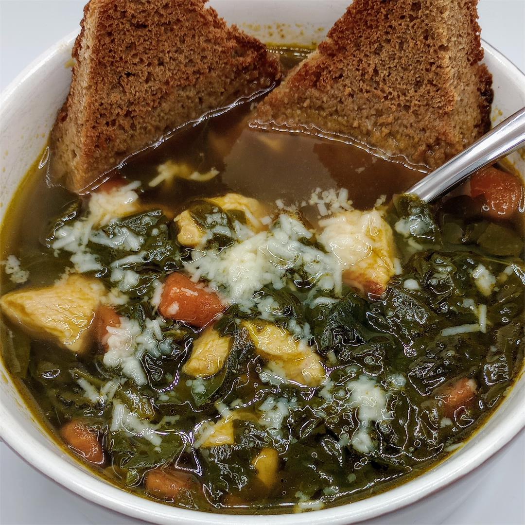 Spinach Soup with Chicken.
